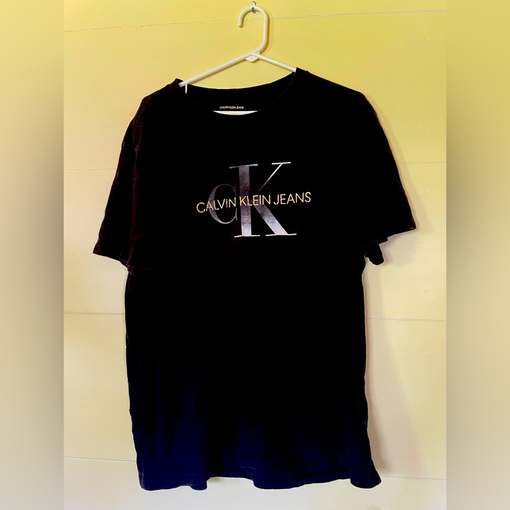 Calvin Klein Black and Gold Logo Tee